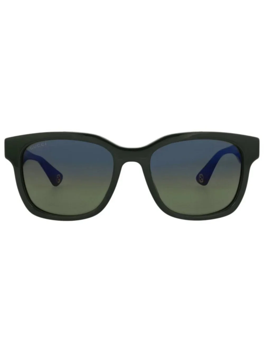 New Gucci Women's Sunglasses Square Rectangle Recycled Acetate Frame Mens Green